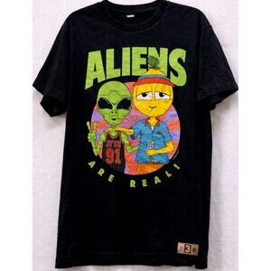 LYRICAL LEMONADE TEE MENS M BLACK ALIENS ARE REAL GRAPHIC